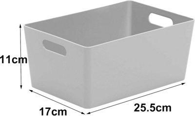 5 Pack Storage Boxes with Handle - Grey