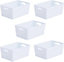 5 Pack Storage Boxes with Handle - White