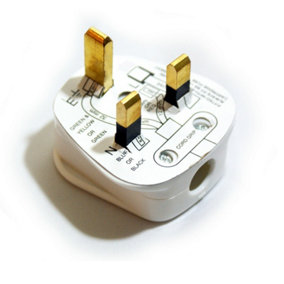 5 Pack White 3 Pin UK Mains Plugs 5A 240V BSI Approved Fuse Fused Power Wall