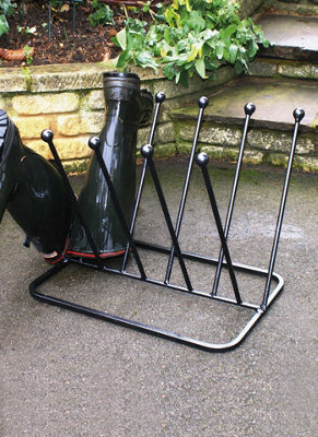 5 Pair Diagonal Boot Rack (Round) - Steel Wellie Stand - Steel - L35.6 ...