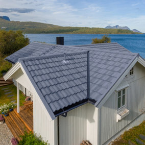 5 Pcs Grey Bond Tile Stone Coated Metal Sheet Roofing Shingles L 1340mm x W 420mm