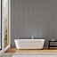 5 Pcs Grey PVC Shower Wall Panels Stone Effect Bathroom 260 x 25cm