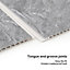 5 Pcs Grey PVC Shower Wall Panels Stone Effect Bathroom 260 x 25cm