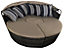 5 PCS Modular Wicker Garden Daybed,  Rattan Lounge Chair Round Daybed with  Cushion and Waterproof Cover