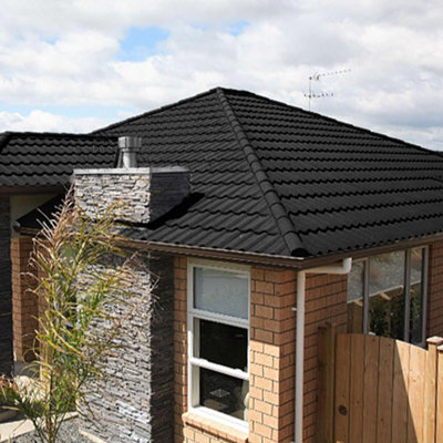5 Pcs Stone Coated Metal Roofing Shingles, Bitumen Roof Tiles for Eaves, 2.3 m²  Coverage