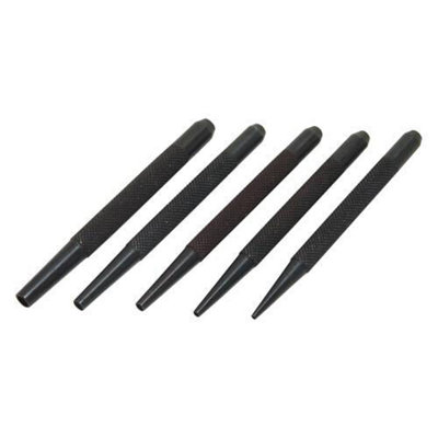 5 Piece 1.5mm 5mm Nail Punch Set Hardened Tempered Steel Knurled Grip ...