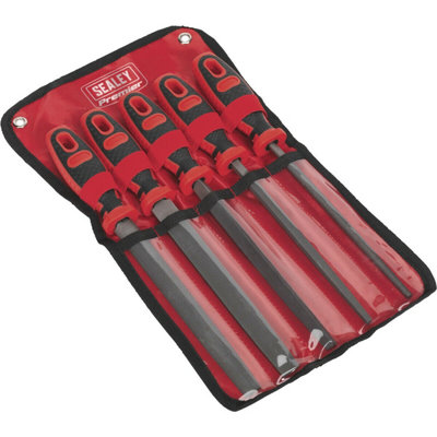 5 Piece 200mm Engineers Smooth Cut File Set - Double Cut - Comfort Grip Handles