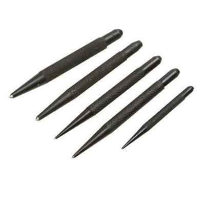 5 Piece 80mm 100mm Centre Punch Set Square Head Knurled Grip Polished ...