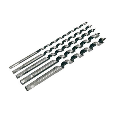 5 Piece Auger Bit Set Wood Drill Bits Long Hex Shanks (Neilsen CT3301