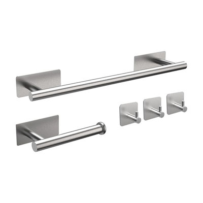 5 Piece Bathroom Accessories Set Towel Bar Toilet Paper Holder Wall ...