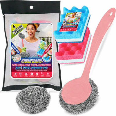 5 Piece Kitchen Cleaning Set Pack 5 Sponge Scourers Steel Scrubbers and ...