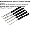 5 Piece Long Pattern Parallel Pin Punch Set - 200mm Length - Hardened & Treated