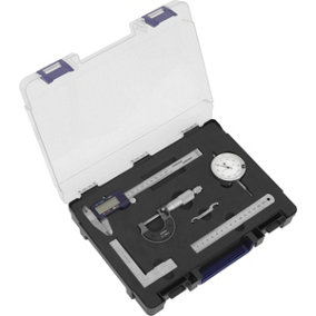 5 Piece Measuring Tool Set - Precision Measuring Instrument Kit - Storage Case