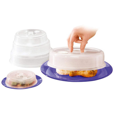 5 Piece Microwave Food Plate Ventilated Covers - BPA FREE - Vented Splatter Guard Cover - 115-225mm