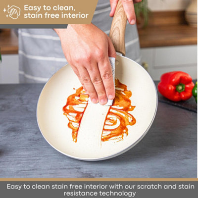 5-Piece Non-Stick Cookware Set Induction Compatible - Cream by Nuovva