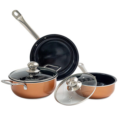 5-Piece Non-Stick Cookware Set Induction Compatible - Grey Granite by ...