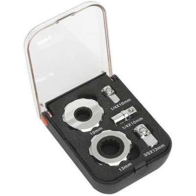 5 Piece Palm Ratchet Set with Adapters - 1/4" & 3/8" Drive, 72-Tooth Precision Tool