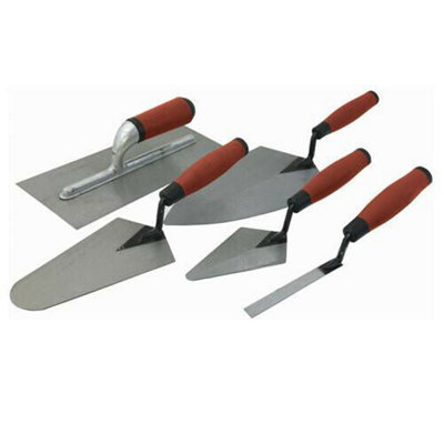 5 Piece Soft Grip Trowel Set Pointing Gauging Plaster Builders Tool