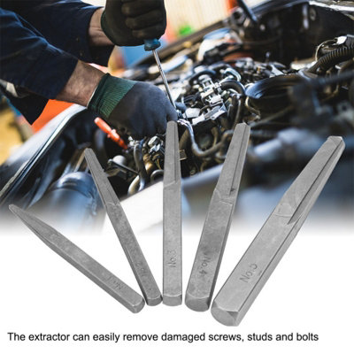 5-Piece Square Screw Extractor Set for Easy Removal of Broken or ...