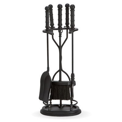 5 Pieces Companion Indoor Fireplace Accessories Tools Victorian Style Set  Tong, Brush, Poker u0026 Shovel Black FIRE56 | DIY at Bu0026Q