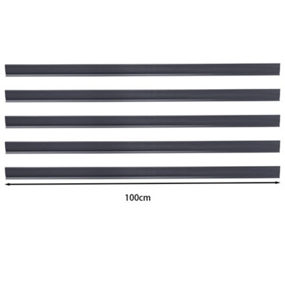 5 Pieces Grey PVC Garden Panel Slats Fence Fence - 5