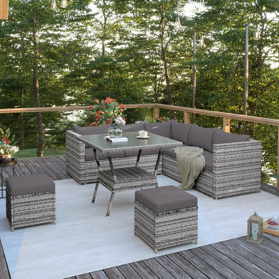 Small garden rattan corner sofa outlet