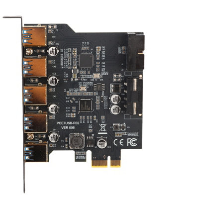 5-Port USB 3.0 PCI Express Expansion Card with 19-Pin Connector