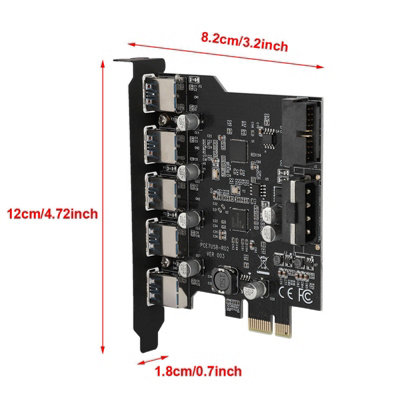 5-Port USB 3.0 PCI Express Expansion Card with 19-Pin Connector