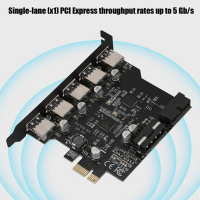 5-Port USB 3.0 PCI Express Expansion Card with 19-Pin Connector