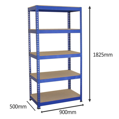 5 Q-Rax Garage Racking Shelving Storage Heavy Duty Shelves Industrial Solutions, 200kg Per Shelf, 90cm