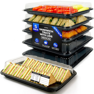 thumbnail image 2 of Reusable BPA-Free Food Platters With Lids - 5 Mini Sets, Eco-Friendly, UK Made 2 of 9