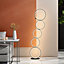 5 Ring Black Touch Control Modern LED Floor Lamp Floor Light for Living Room Decor Height 110 cm