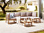 5 Seater Bamboo Garden Corner Sofa Set Taupe CERRETO