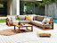 5 Seater Certified Acacia Wood Garden Corner Sofa Set Light TIMOR II