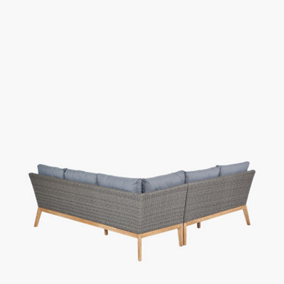 5 Seater Grey Rattan Corner Set Outdoor Furniture Lounge Set