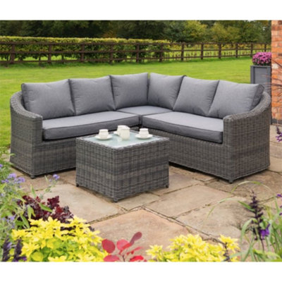 5 Seater Grey Weave Lounge Corner Set