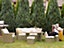 5 Seater PE Rattan Garden Sofa Set Brown and White FONTI