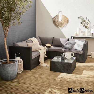 Rattan garden furniture lounge 2024 siena grey