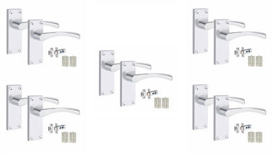 5 Set Victorian Scroll Astrid Door Sets with 3" Ball Bearing Hinges & Latch 120 x 40mm Polished Chrome Price Comparisons | Compare The Build