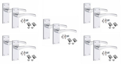 5 Set Victorian Scroll Astrid Door Sets with 3" HInges & Latch 120 x 40mm Polished Chrome Price Comparisons | Compare The Build