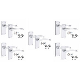 5 Set Victorian Scroll Astrid Door Sets with 3" HInges & Latch 120 x 40mm Polished Chrome