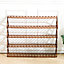 5-Shelf Brown Foldable Bamboo Ladder Flower Pot Stand Rack Holder Multifunctional Dsiplay Storage Rack