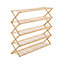 5-Shelf Foldable Bamboo Ladder Flower Pot Stand Rack Holder Multifunctional Dsiplay Storage Rack