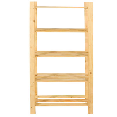 5 shelf pine slatted storage unit - pre sanded pine