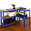 5 Shelf Steel & MDF Blue Heavy Duty Garage Shelving Unit (H) 1500mm x (W) 700mm