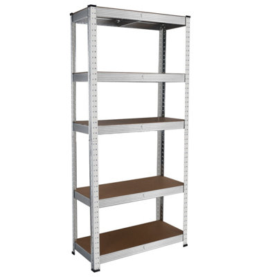 5 Shelf Steel & MDF Galvanised Heavy Duty Garage Shelving Unit (H) 1500mm x (W) 700mm - 7