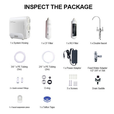 5 Stage Direct Flow Reverse Osmosis System 800GPD Compact Tankless RO ...
