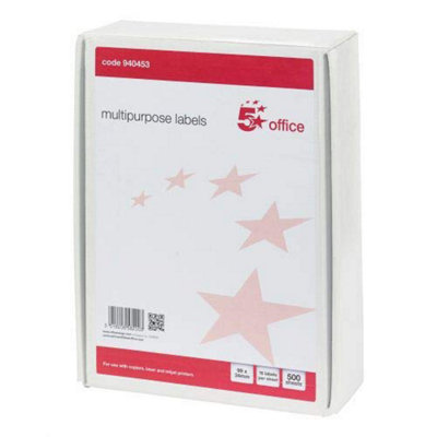 5 Star Office 940453 99 x 34 mm Laser Copier and Inkjet Multipurpose ...