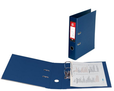 5 Star Office Lever Arch File Polypropylene Capacity 70mm A4 Blue Pack 10