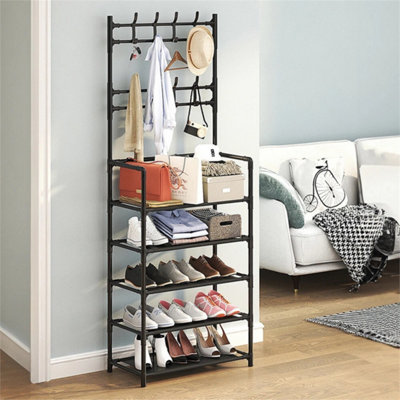 5 Tier, 60x28x175cm Clothes Rail Rack Shoes Storage Shelves Garment ...